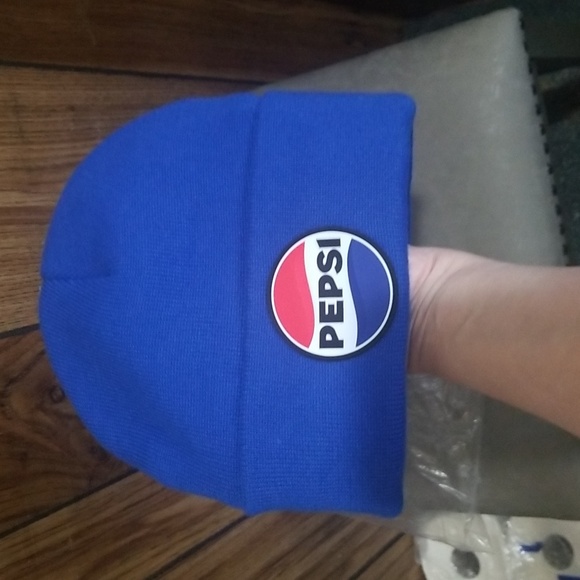 🎄Pepsi blue knit rubber logo hat🧢🎄 - Picture 1 of 13
